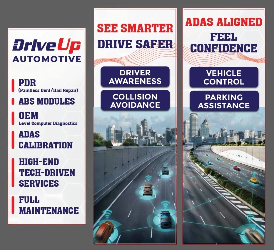 DriveUp Automotive service and ADAS signage